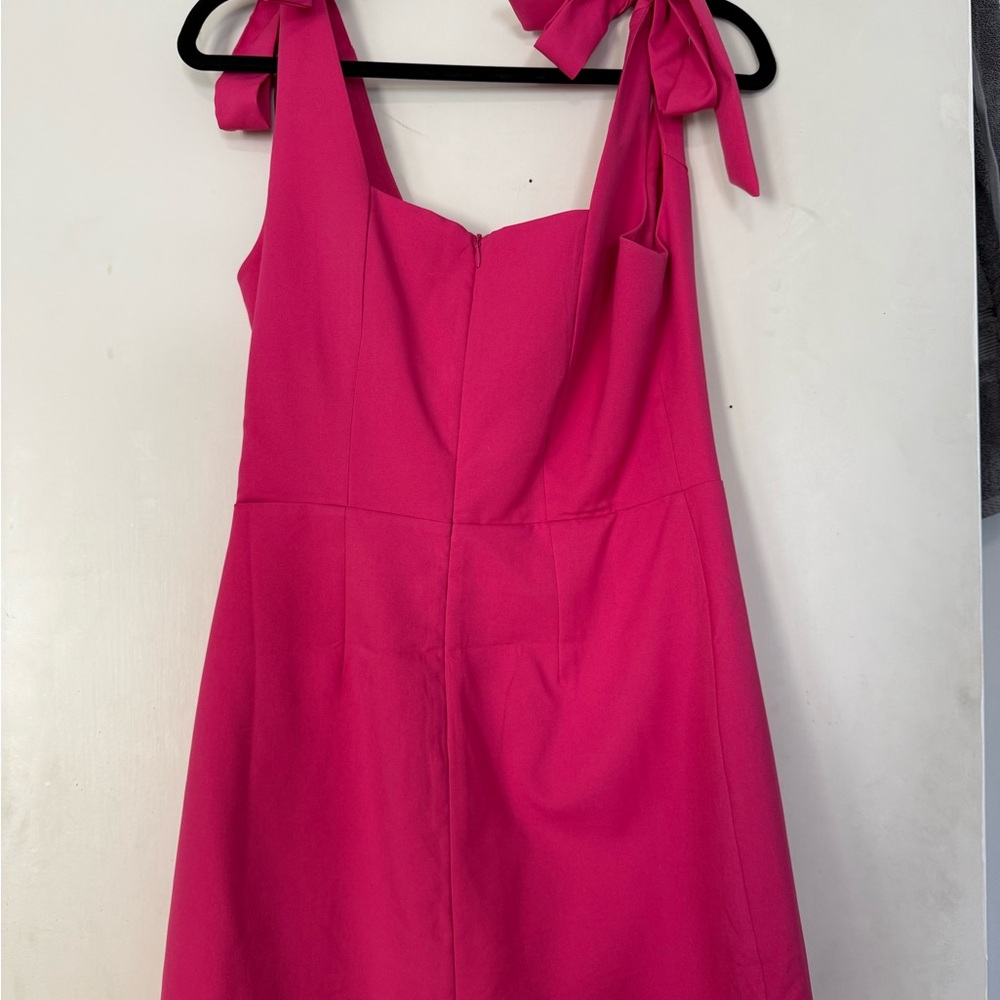 Lulu's Vibrant Pink Dress with Bow Straps - Picture 2 of 4